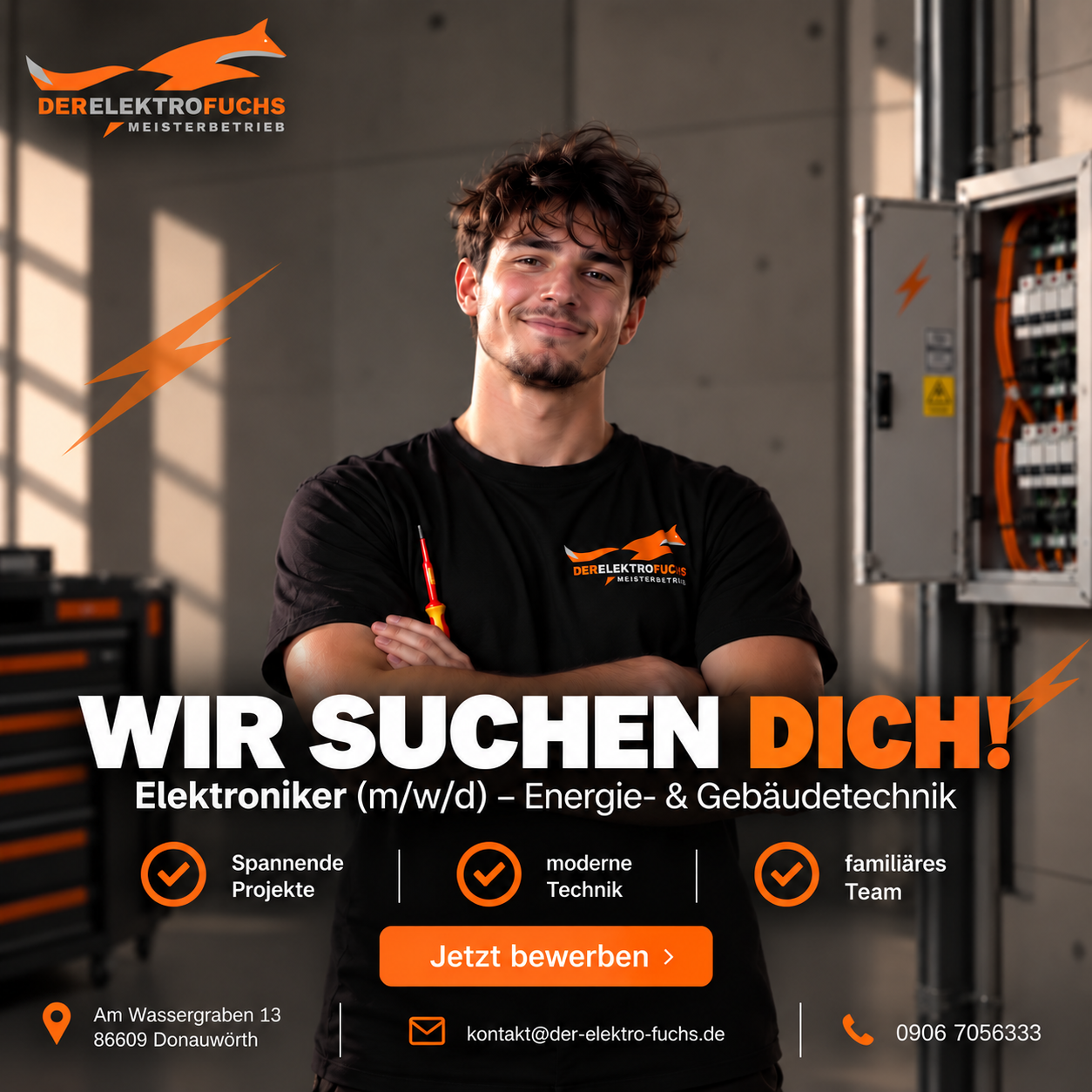 Plakat: Der Elektrofuchs – Wir suchen dich!
