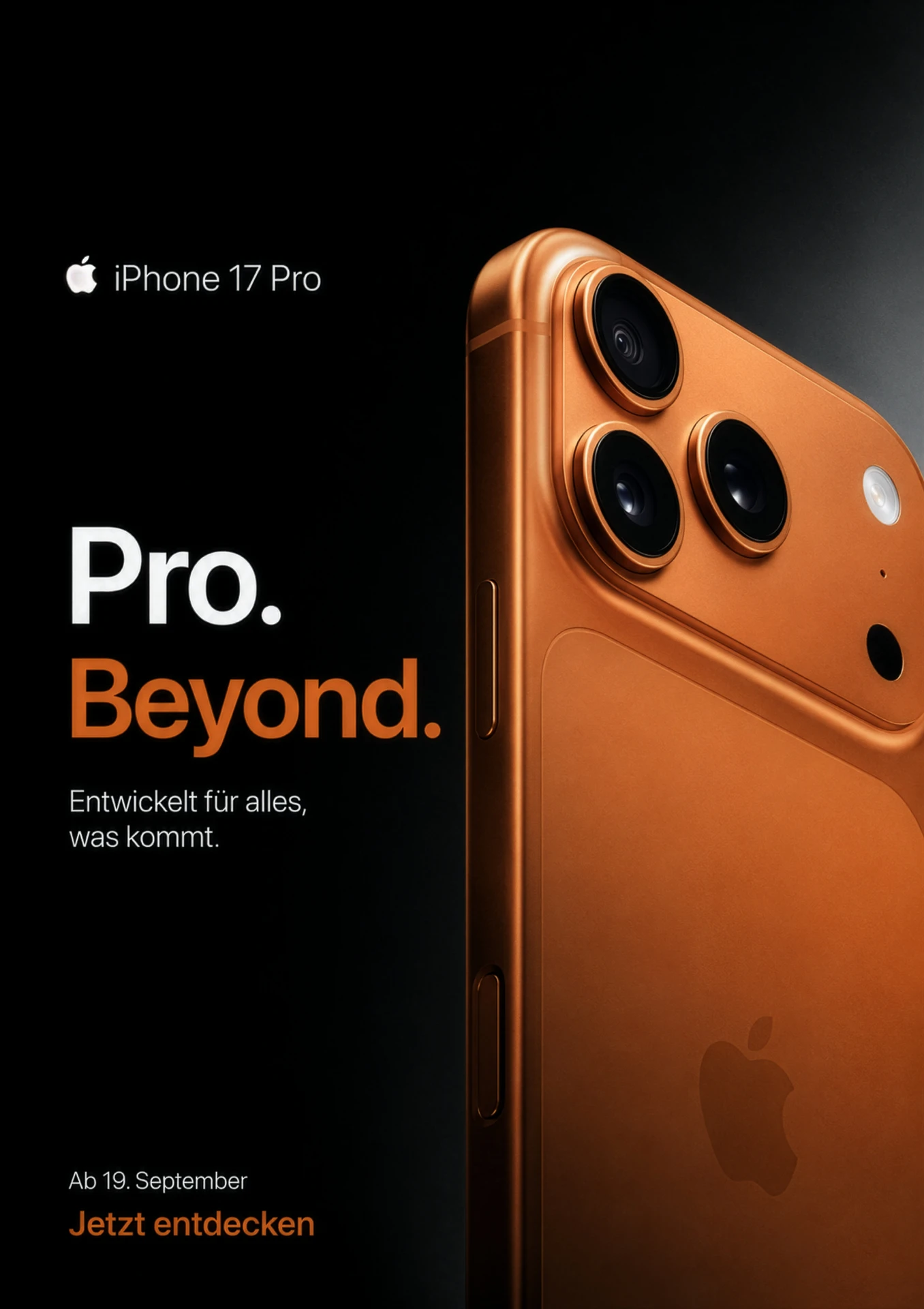 Werbeplakat: iPhone 17 Pro – Pro. Beyond.